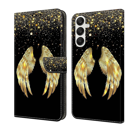 Samsung Galaxy A25 5G Crystal 3D Shockproof Protective Leather Phone Case - Golden Wings
