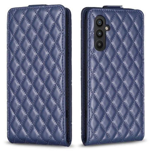 Samsung Galaxy A25 5G Diamond Lattice Vertical Flip Leather Phone Case - Blue