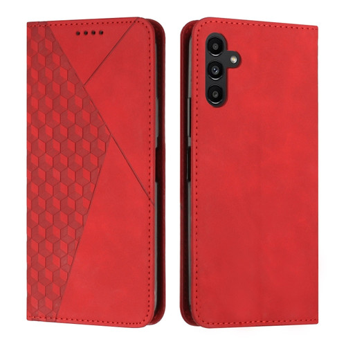 Samsung Galaxy A25 5G Diamond Splicing Skin Feel Magnetic Leather Phone Case - Red
