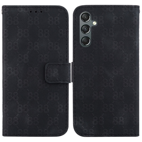 Samsung Galaxy A25 5G Double 8-shaped Embossed Leather Phone Case - Black
