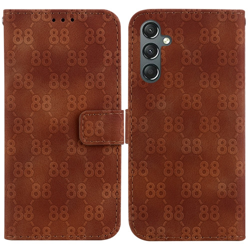 Samsung Galaxy A25 5G Double 8-shaped Embossed Leather Phone Case - Brown