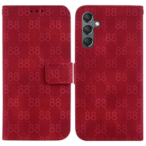 Samsung Galaxy A25 5G Double 8-shaped Embossed Leather Phone Case - Red