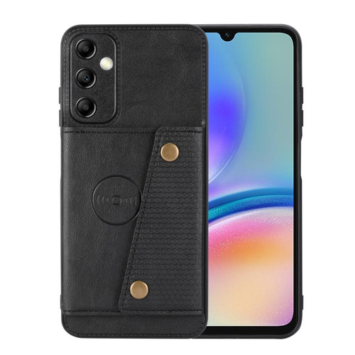 Samsung Galaxy A25 5G Double Buckle Card Slots Magnetic Phone Case - Black
