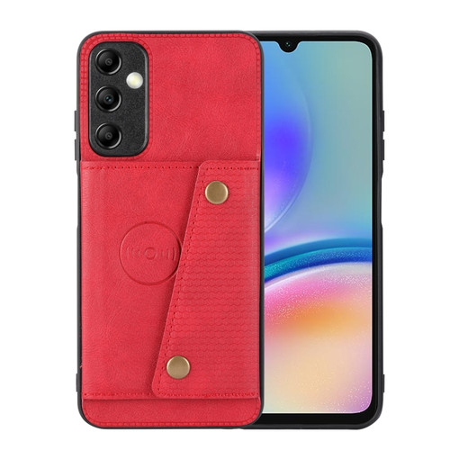 Samsung Galaxy A25 5G Double Buckle Card Slots Magnetic Phone Case - Red