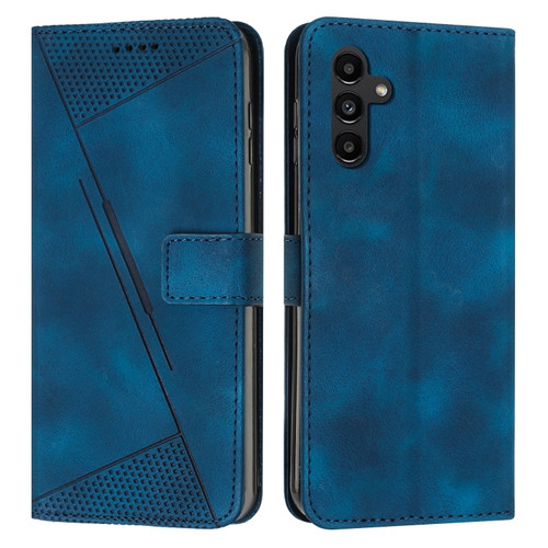 Samsung Galaxy A25 5G Dream Triangle Leather Phone Case with Long Lanyard - Blue
