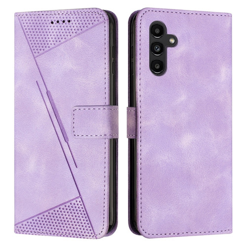 Samsung Galaxy A25 5G Dream Triangle Leather Phone Case with Long Lanyard - Purple