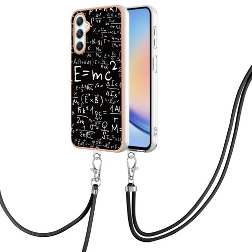 Samsung Galaxy A25 5G Electroplating Dual-side IMD Phone Case with Lanyard - Equation