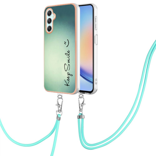 Samsung Galaxy A25 5G Electroplating Dual-side IMD Phone Case with Lanyard - Smile