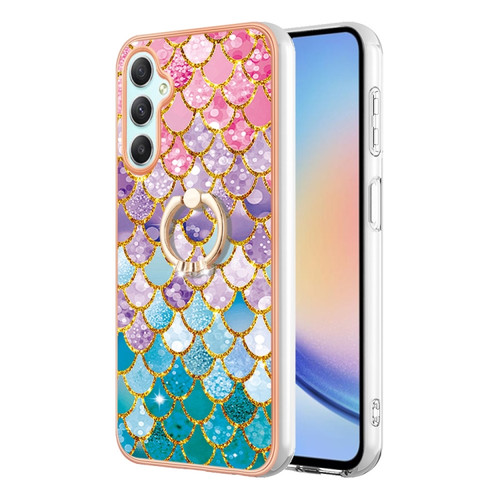Samsung Galaxy A25 5G Electroplating IMD TPU Phone Case with Ring - Colorful Scales