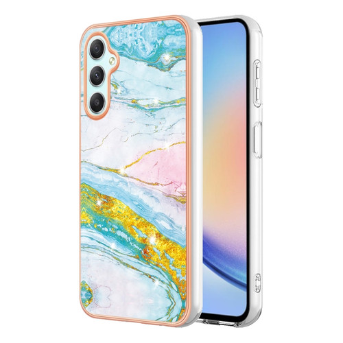 Samsung Galaxy A25 5G Electroplating Marble Dual-side IMD Phone Case - Green 004