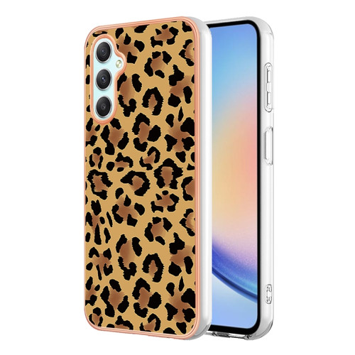 Samsung Galaxy A25 5G Electroplating Marble Dual-side IMD Phone Case - Leopard Print