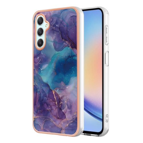 Samsung Galaxy A25 5G Electroplating Marble Dual-side IMD Phone Case - Purple 016