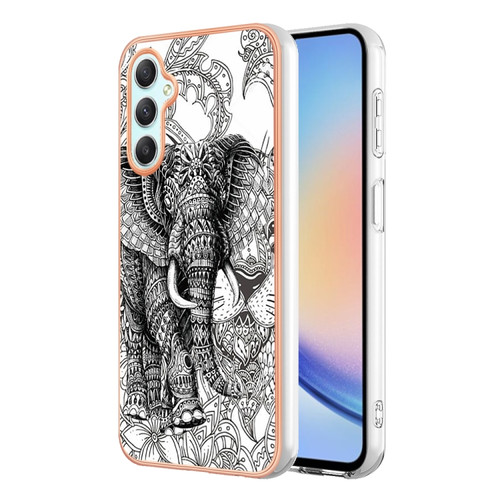 Samsung Galaxy A25 5G Electroplating Marble Dual-side IMD Phone Case - Totem Elephant