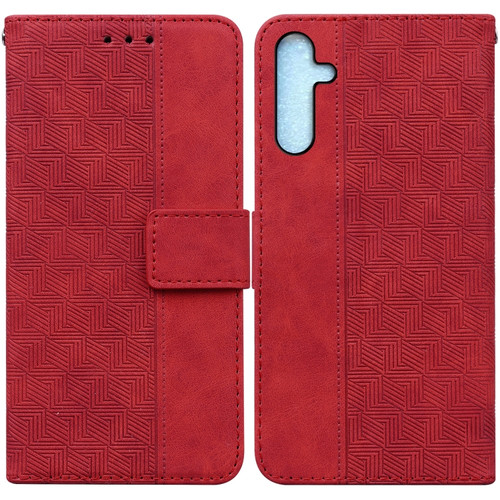 Samsung Galaxy A25 5G Geometric Embossed Leather Phone Case - Red