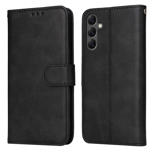 Samsung Galaxy A25 5G Global Classic Calf Texture Flip Leather Phone Case - Black