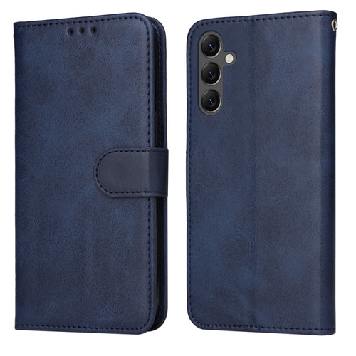 Samsung Galaxy A25 5G Global Classic Calf Texture Flip Leather Phone Case - Blue