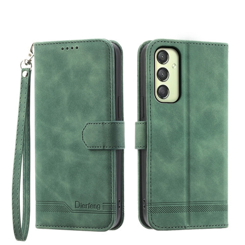 Samsung Galaxy A25 5G Global Dierfeng Dream Line TPU + PU Leather Phone Case - Green