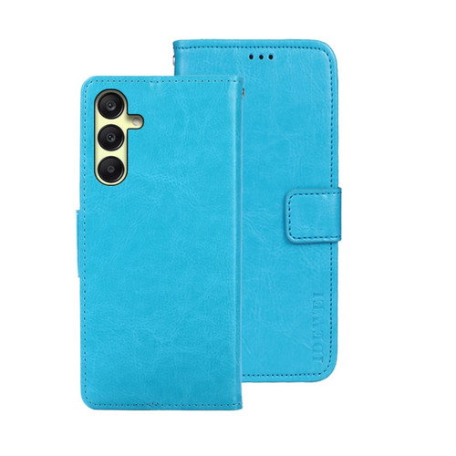 Samsung Galaxy A25 5G idewei Crazy Horse Texture Leather Phone Case - Sky Blue