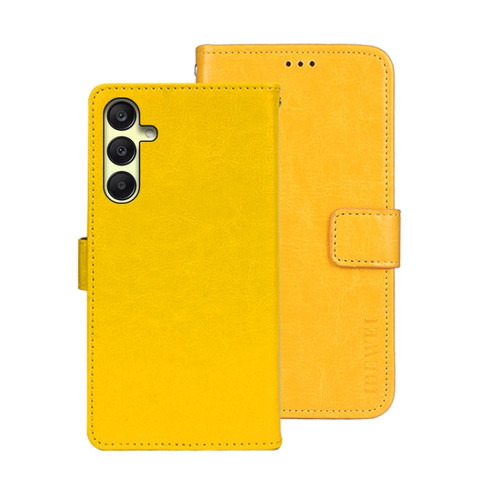 Samsung Galaxy A25 5G idewei Crazy Horse Texture Leather Phone Case - Yellow