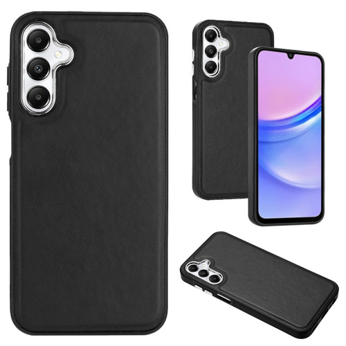 Samsung Galaxy A25 5G Leather Texture Full Coverage Phone Case - Black
