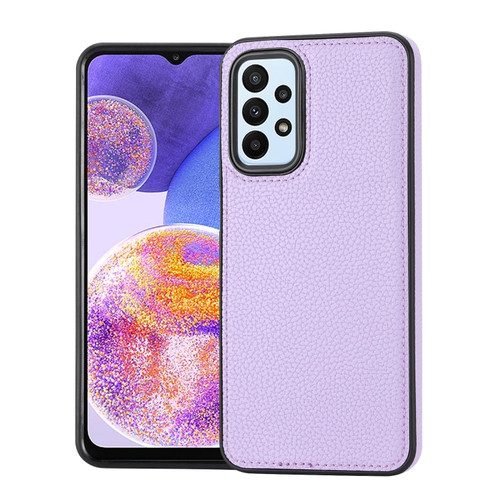 Samsung Galaxy A25 5G Litchi Pattern Stitched Side-mounted Phone Case - Purple