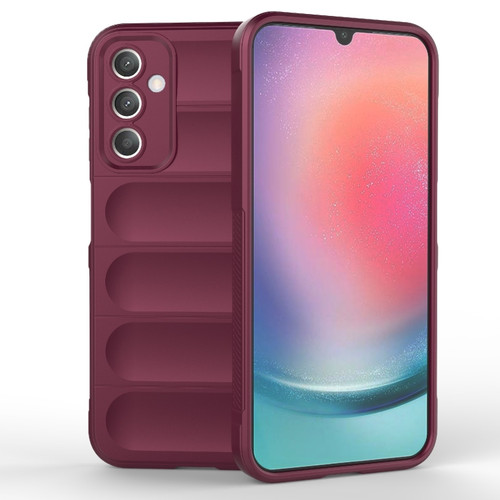 Samsung Galaxy A25 5G Magic Shield TPU + Flannel Phone Case - Wine Red