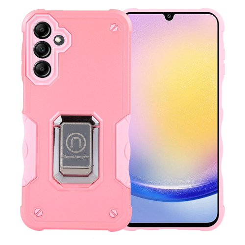 Samsung Galaxy A25 5G Non-slip Shockproof Armor Phone Case with Ring Holder - Pink