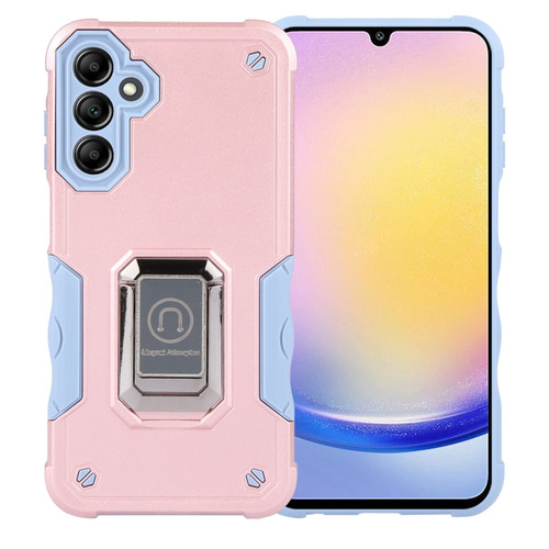 Samsung Galaxy A25 5G Non-slip Shockproof Armor Phone Case with Ring Holder - Rose Gold