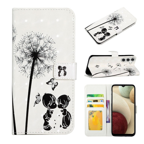 Samsung Galaxy A25 5G Oil Embossed 3D Drawing Leather Phone Case - Couple Dandelion