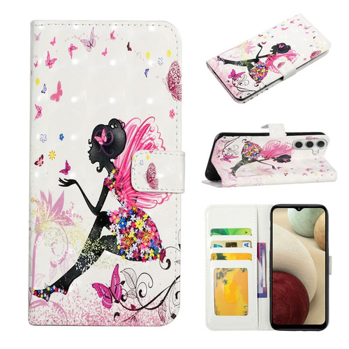 Samsung Galaxy A25 5G Oil Embossed 3D Drawing Leather Phone Case - Flower Fairy