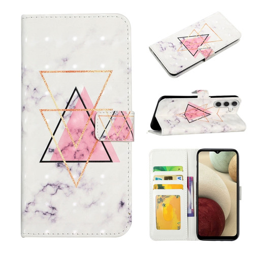 Samsung Galaxy A25 5G Oil Embossed 3D Drawing Leather Phone Case - Triangular Marble