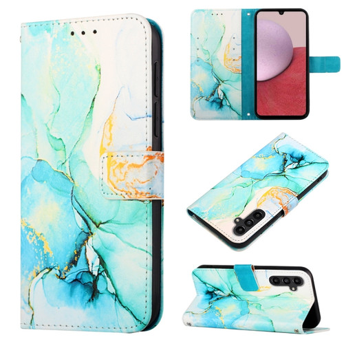 Samsung Galaxy A25 5G PT003 Marble Pattern Flip Leather Phone Case - Green LS003