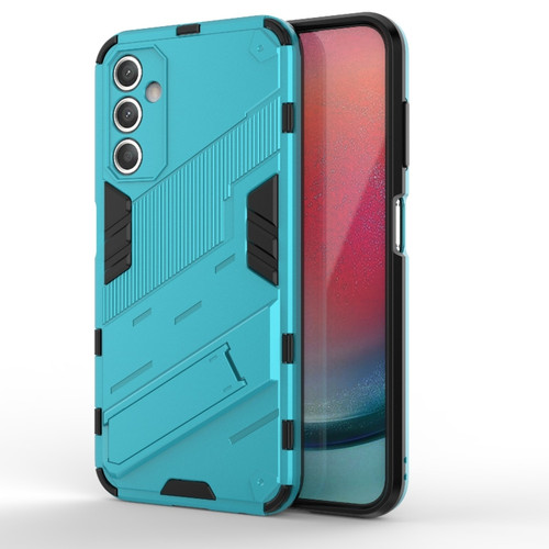 Samsung Galaxy A25 5G Punk Armor 2 in 1 PC + TPU Shockproof Phone Case with Invisible Holder - Blue