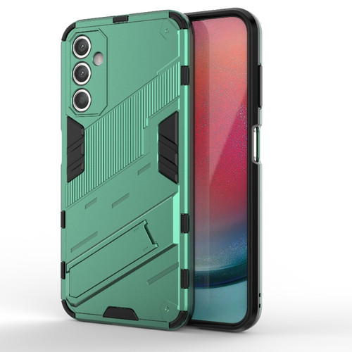 Samsung Galaxy A25 5G Punk Armor 2 in 1 PC + TPU Shockproof Phone Case with Invisible Holder - Green