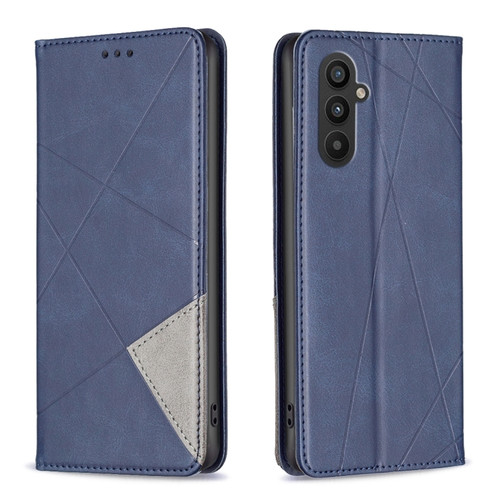 Samsung Galaxy A25 5G Rhombus Texture Magnetic Leather Phone Case - Blue