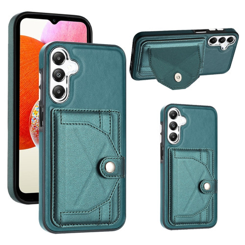 Samsung Galaxy A25 5G Shockproof Leather Phone Case with Card Holder - Green