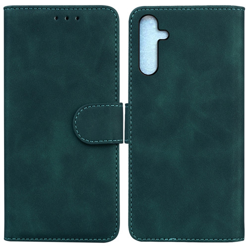 Samsung Galaxy A25 5G Skin Feel Pure Color Flip Leather Phone Case - Green