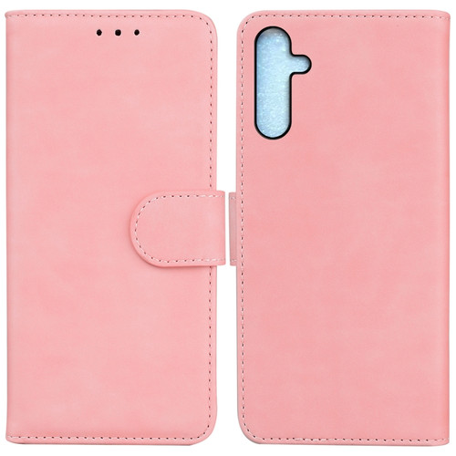 Samsung Galaxy A25 5G Skin Feel Pure Color Flip Leather Phone Case - Pink