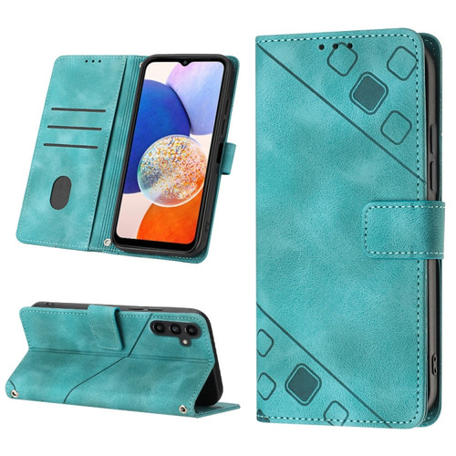 Samsung Galaxy A25 5G Skin-feel Embossed Leather Phone Case - Green