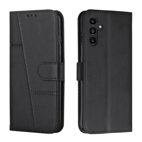 Samsung Galaxy A25 5G Stitching Calf Texture Buckle Leather Phone Case - Black