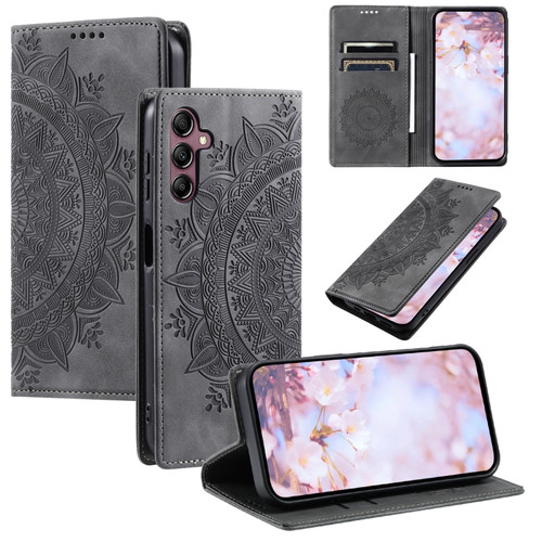 Samsung Galaxy A25 5G Totem Embossed Magnetic Leather Phone Case - Grey