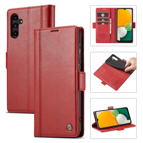 Samsung Galaxy A15 5G LC.IMEEKE Skin-friendly Card Slots Leather Phone Case - Red