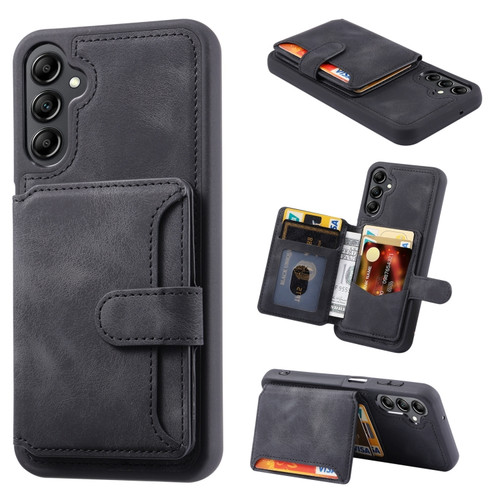 Samsung Galaxy A15 5G Skin Feel Dream RFID Anti-theft PU Card Bag Phone Case - Black