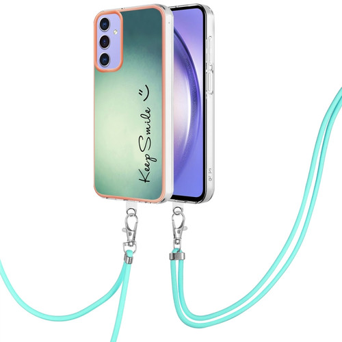 Samsung Galaxy A15 5G Electroplating Dual-side IMD Phone Case with Lanyard - Smile