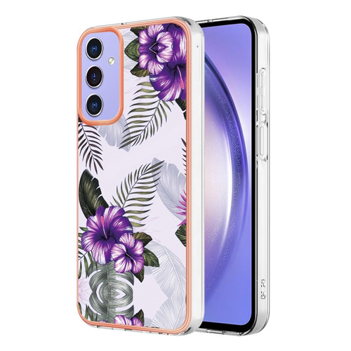 Samsung Galaxy A15 5G Electroplating IMD TPU Phone Case - Purple Flower