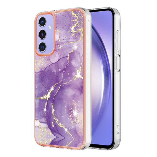 Samsung Galaxy A15 5G Electroplating Marble Dual-side IMD Phone Case - Purple 002