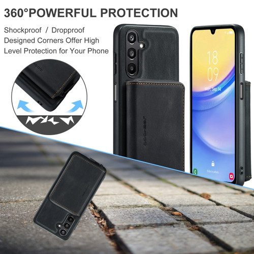Samsung Cases - Galaxy A15 5G Cases Flip Leather Magnetic Zipper Black