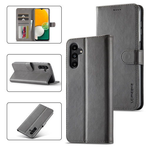 Samsung Galaxy A15 5G LC.IMEEKE Calf Texture Leather Phone Case - Grey