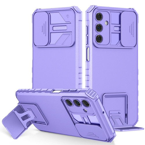 Samsung Galaxy A15 5G Stereoscopic Holder Sliding Camshield Phone Case - Purple