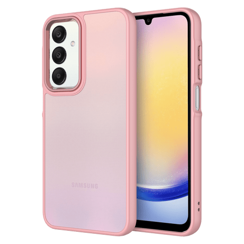 AMPD - TPU / Acrylic Smoke Translucent Case for Samsung Galaxy A25 5G - Pink Bumper
